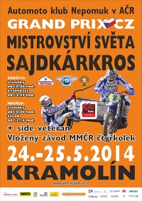 24. - 25. 5. 2014 – Mistrovství světa GRAND PRIX SIDECARCROSS Sajdkárkros - vložený závod MMČR čtyřkolek